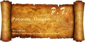 Patonay Tivadar névjegykártya